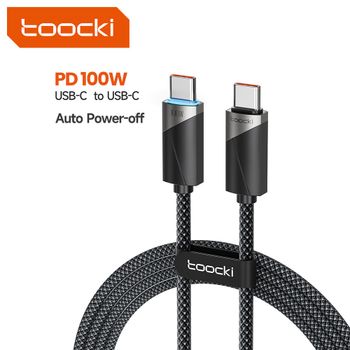 Toocki PD 100W USB C a C Cable para iPhone 17 16 iPad Samsung Xiaomi PD cargador de carga rápida Cable de datos 5A Chip marcador electrónico