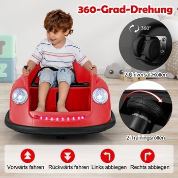 Coche De Choque De 12v Coche De Choque Eléctrico Para Niños Con Control Remoto Y Control Remoto Luces Led Y Musica Roja