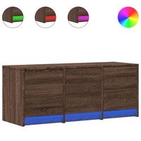 mueble de tv  mueble de salon  gabinete de tv led madera ingenieria marron roble 97x34x40 cm