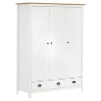 armario de 3 puertas hill range madera pino blanco 127x50x170cm vidaxl