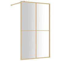 mampara puerta ducha vidrio transparente esg dorado 118x195 cm vidaxl