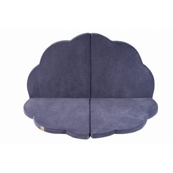 Meowbaby Alfombra De Juego Para Niños, Nube, Terciopelo, Gris Azul