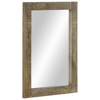 Espejo De Baño Madera Maciza Mango 50x2,5x70 Cm Vidaxl