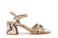 sandalias de piel con estampado de piton con doble hebilla y tira multi beige 37