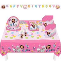 procos pro10245290dy - set de fiesta xl gabbys dollhouse juego de 46 piezas platos