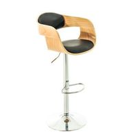 comodo taburete de bar de diseno moderno en madera y sintetico negro 100001173