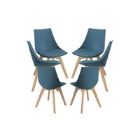 pack 6 sillas blok de polipropileno 784855 cm - verde azulado