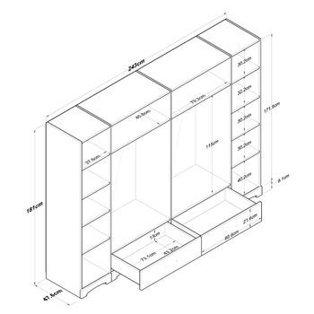 Armario F4-498 Blanco 243x181x47.6 Cm