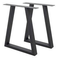 2x patas de mesa industrial 60x72cm acero antracita diseno forma de h