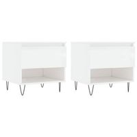 mesas centro 2 uds madera ingenieria blanco brillo 50x46x50 cm vidaxl
