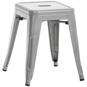 Taburete Armin Metal Plateado 40x40x46 Cm Clp