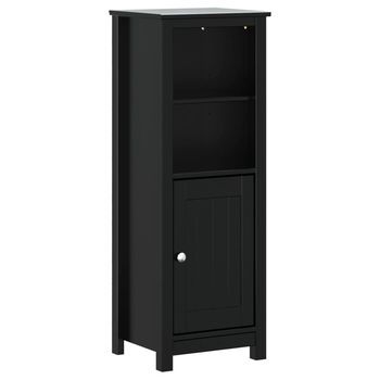 Mueble De Baño Berg Madera Maciza De Pino Negro 40x34x110 Cm Vidaxl