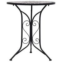 mesa de jardin  mesa bistro de mosaico ceramica gris 60 cm