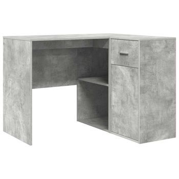 Escritorio De Esquina Con Cajón Gris Concreto 102 X 88 X 75 Cm Vidaxl