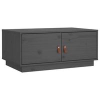 mesa de centro con compartimento con puertas diseno rustico moderno 80 x 50 x 35 cm madera maciza de pino gris dec039200