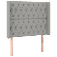 cabecero accesorio para dormir mueble dormitorio acolchado con borde lateral 103 x 16 x 118128 cm tela gris claro tdl0205326