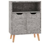 aparador - mueble de almacenamiento de madera de ingenieria gris hormigon 60x30x72 cm es3308