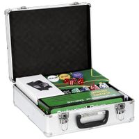 sportnow maletin de poker set completo 500 fichas caja en abs cartas dados crupier tapete llaves   aosom espana