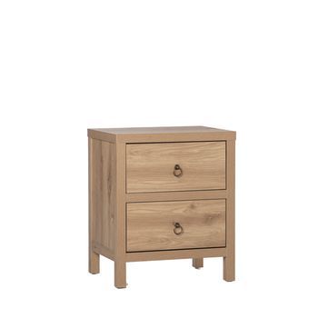 Mesita De Noche 2 Cajones Pb, Melamina Klast Home Natural 50 X 60 Cm - Natural