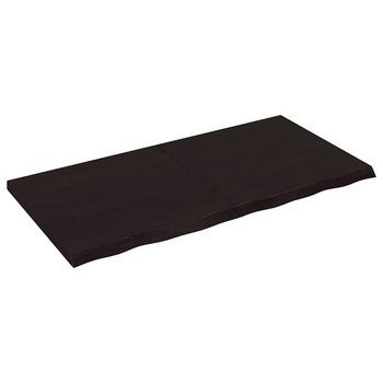 Encimera De Baño | Mueble De Baño Madera Tratada Marrón Oscuro 120x60x(2-4) Cm