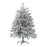arbol de navidad artificial base de metal de pvc blanco 120 cm estilo escandinavo efecto nieve foraker