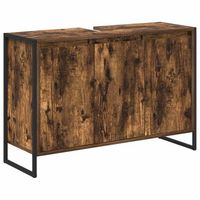 gabinete de bano roble humo 90 x 30 x 60 cm vidaxl