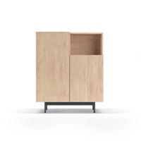 aparador 1 hueco de melamina roble patas grafito 110x90x34 cm