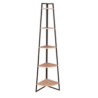 estanteria esquinera de 5 baldas efecto madera h180 cm