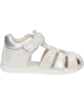 de GEOX B254WB 007NF B SANDAL MACCHIA GIR C1Q1N OFF WHITE-LT SILVER BLANCO