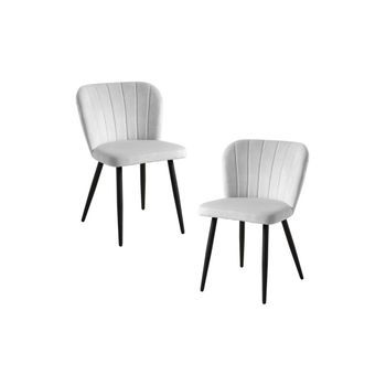 Pack 2 Sillas Luk Terciopelo De Terciopelo 77.50*46*41 Cm - Gris Claro