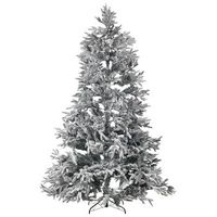 arbol de navidad artificial estilo escandinavo nevado escarchado ramas pvc 240 cm blanco bassie