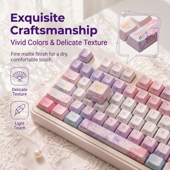 Nuevas teclas PBT de 120 teclas, teclas translúcidas con impresión lateral, perfil CHERRY, sublimación de tinta PBT, resistentes al desgaste para teclados