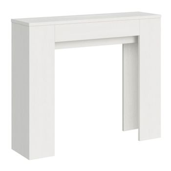 Consola extensible 90x25/181cm efecto madera fresno blanco