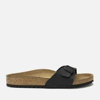 birkenstock womens madrid slim fit single strap sandals - black - eu 38uk 5