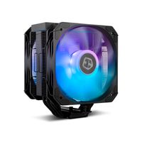 nox xtreme products hummer h-200 argb - disipador de cpu con doble ventilador de 130mm pwm 6 heatpipes de cobre iluminacion argb superior alto rendimiento termico compatible con intel y amd negro