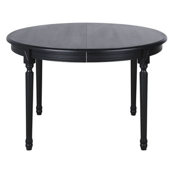 Mesa de comedor extensible negra de haya y MDF de 120 a 200 cm