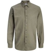jack  jones camisa manga larga 12289174 summer linen-dusty olive para hombre