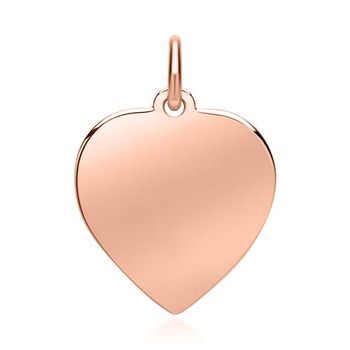 Colgante corazón de oro rosa 14 quilates grabable