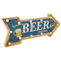 placa luminosa de pared de plastico azul 65x275x105