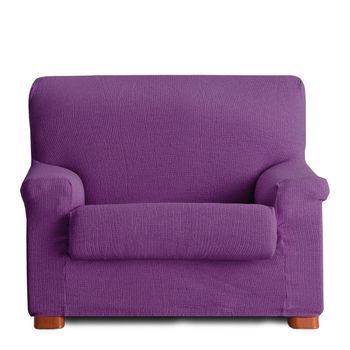 Funda De Sillón Elástica Premium Con Funda Cojín Aparte E Incluída Muy Suave Violeta 80 - 110 Cm