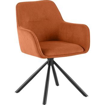 Silla De Comedor Tipton De Pana Naranja 59x58x84 Cm Clp