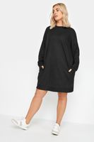 yours vestido canale negro con bolsillos mujer curvy y tallas grandes yours