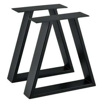 Set De 2x Patas De Banco Greiling Acero 40 X 10 X 40 Cm Negro [en.casa]