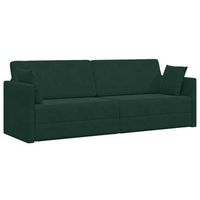 sofa-cama de piso verde oscuro 213 x 70 x 77 cm terciopelo vidaxl
