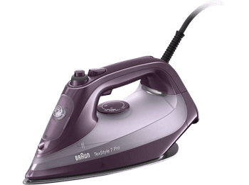 Plancha de vapor -Braun TexStyle 7 Pro SI7181VI, 3000 W, 0.3 l, Golpe 230 gr/min, Suela FreeGlide 3D, Autoapagado, Violeta