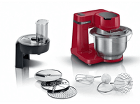 robot de cocina - bosch mums2er01 700 w bol 38 l acero inoxidable 4 potencias rojo