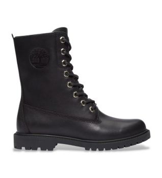 Timberland para mujer. TB0A43MXW021 Botas impermeables 8-Inch de piel negro (39), Plano, Cremallera, Casual