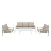 conjunto para exteriores de aluminio 5 plazas 4 piezas - blanco  funda impeermeable