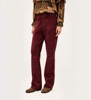 BA&SH para mujer. 1H26MOSS Pantalón Mossi burdeos (40), Casual, Clásico, Ante