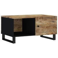 mesa de centro 80x50x40 cm madera tratada metal - marron